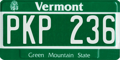 VT license plate PKP236