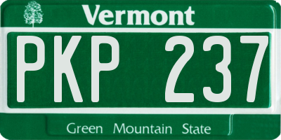 VT license plate PKP237