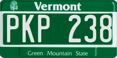 VT license plate PKP238