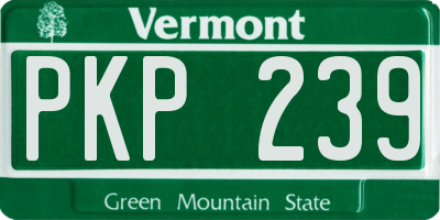 VT license plate PKP239