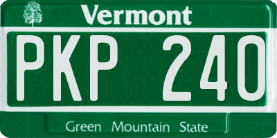VT license plate PKP240