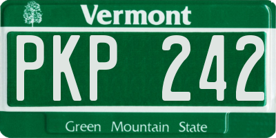 VT license plate PKP242