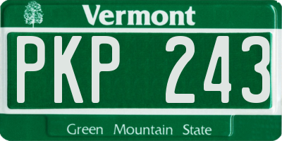 VT license plate PKP243