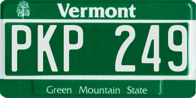 VT license plate PKP249