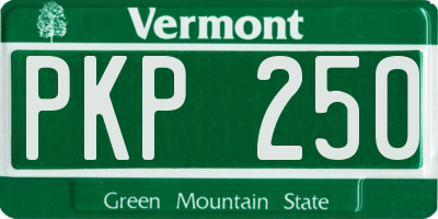 VT license plate PKP250