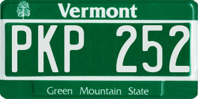 VT license plate PKP252