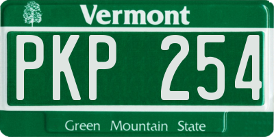 VT license plate PKP254