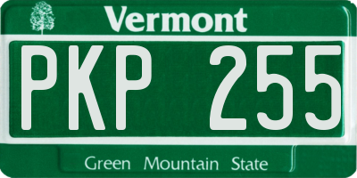 VT license plate PKP255