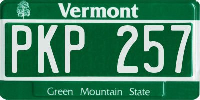 VT license plate PKP257