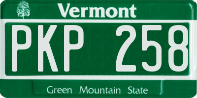 VT license plate PKP258