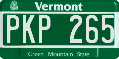 VT license plate PKP265