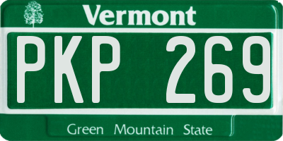 VT license plate PKP269