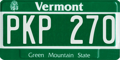 VT license plate PKP270