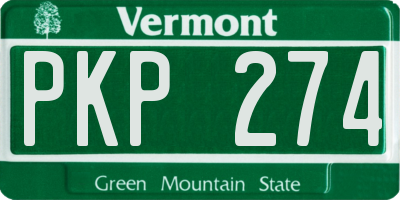 VT license plate PKP274