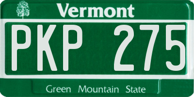 VT license plate PKP275