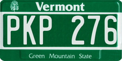 VT license plate PKP276