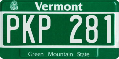 VT license plate PKP281