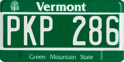 VT license plate PKP286