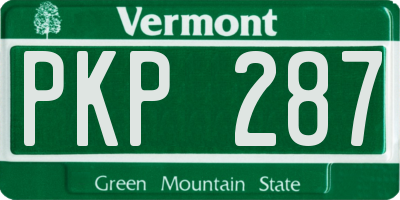 VT license plate PKP287