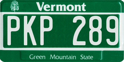 VT license plate PKP289