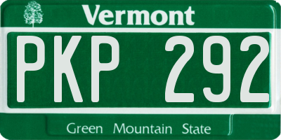 VT license plate PKP292