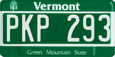 VT license plate PKP293
