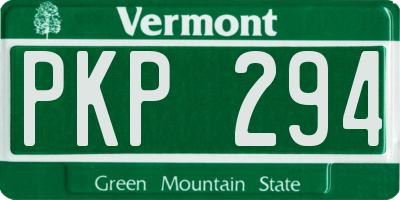 VT license plate PKP294
