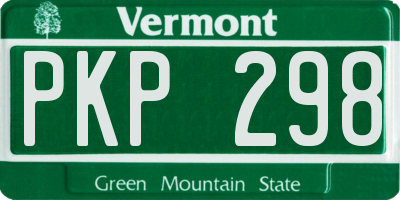 VT license plate PKP298
