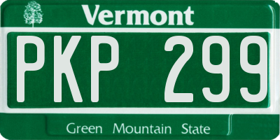 VT license plate PKP299