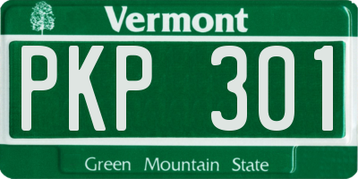 VT license plate PKP301