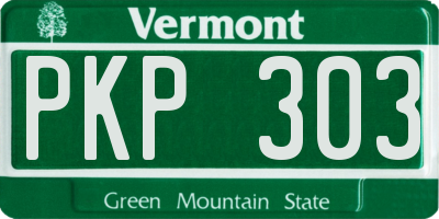 VT license plate PKP303