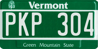 VT license plate PKP304