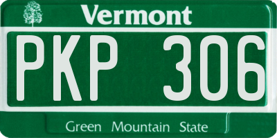 VT license plate PKP306