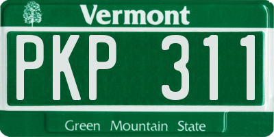 VT license plate PKP311