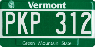 VT license plate PKP312