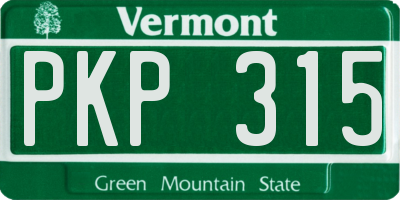 VT license plate PKP315