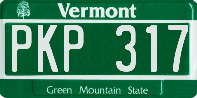 VT license plate PKP317