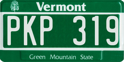 VT license plate PKP319