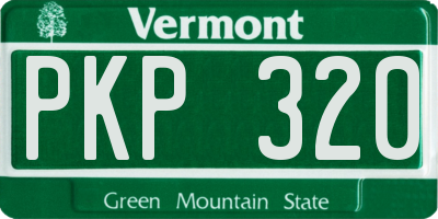 VT license plate PKP320