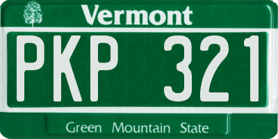 VT license plate PKP321