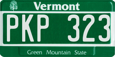 VT license plate PKP323