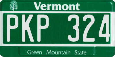 VT license plate PKP324