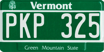 VT license plate PKP325