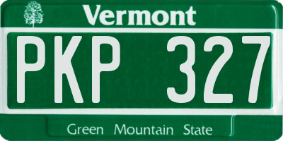 VT license plate PKP327