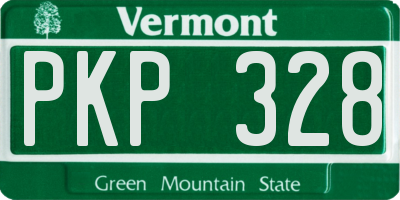 VT license plate PKP328