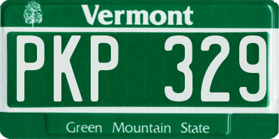 VT license plate PKP329