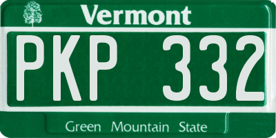VT license plate PKP332