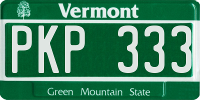 VT license plate PKP333