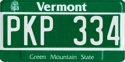 VT license plate PKP334