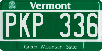 VT license plate PKP336